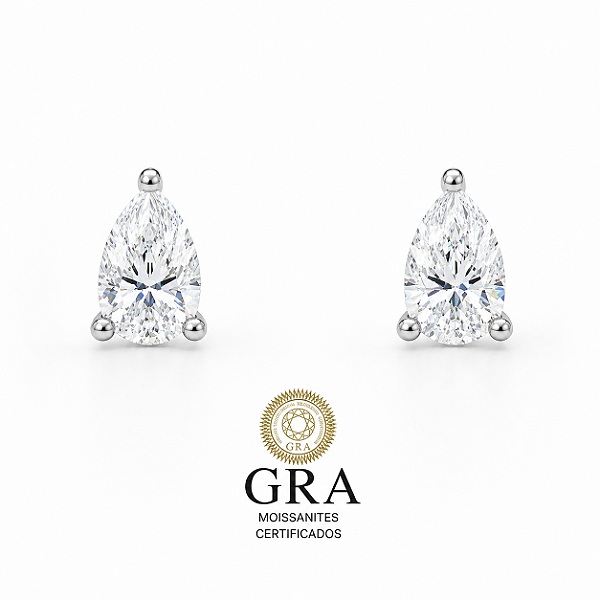 Brinco Moissanite Gotinha 7mm Prata925