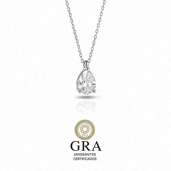 Colar Moissanite Gotinha 7mm Prata925