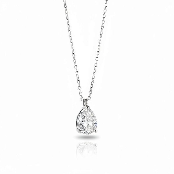 Colar Moissanite Gotinha 7mm Prata925