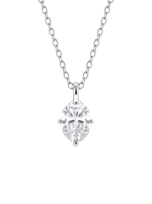 Colar Moissanite Oval Prata925 7mm