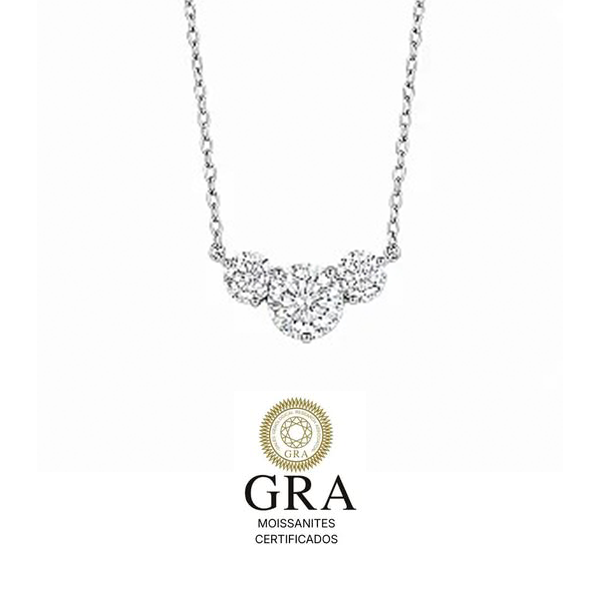 Colar Moissanite Trio Prata925
