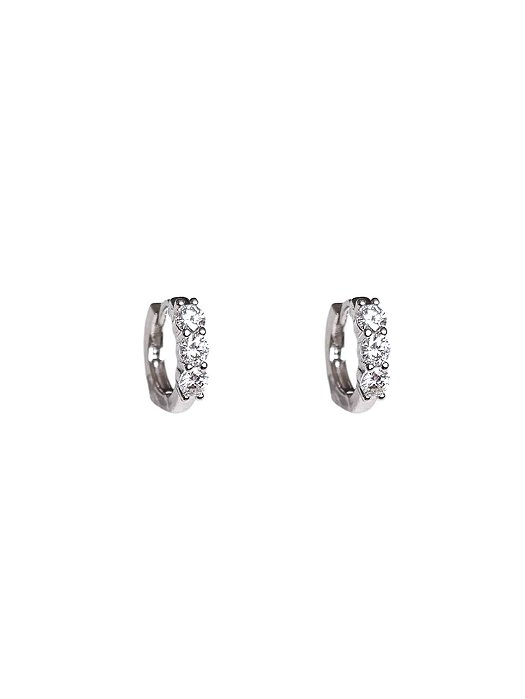 Brinco Argolinha Moissanite 3mm Prata925