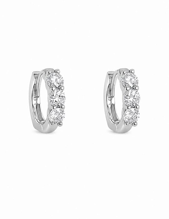 Brinco Argolinha Moissanite 3mm Prata925