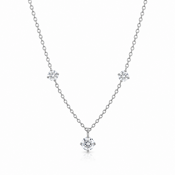 Colar Moissanite 3Pontos de Luz Prata925