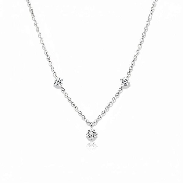 Colar Moissanite 3Pontos de Luz Prata925