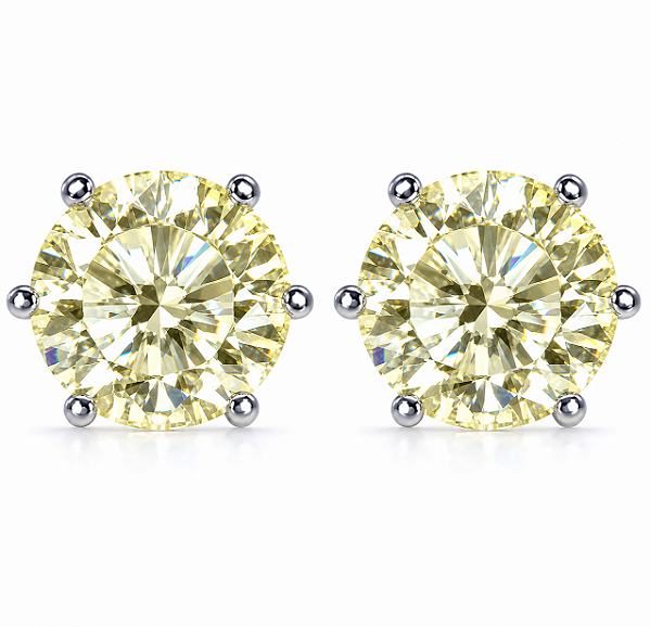 Brinco Ponto de Luz Ball Yellow Fancy 10mm Prata925