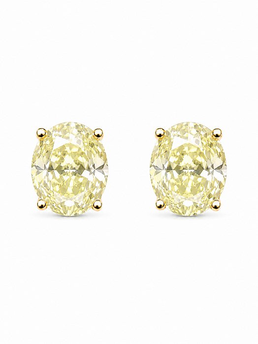 Brinco Oval Yellow Fancy 10mm