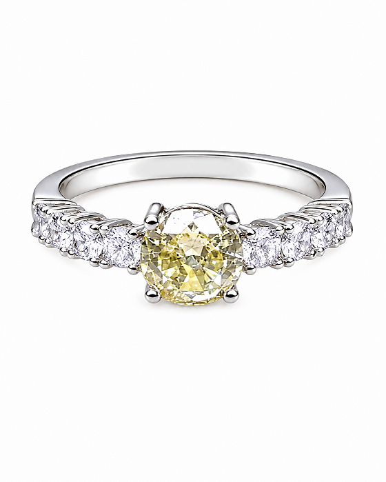 Anel Aparador de aliança Yellow Fancy Prata925