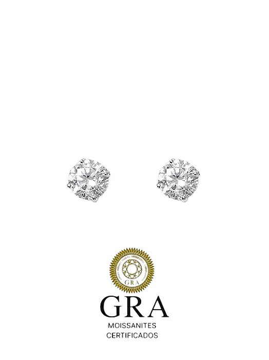 Brinco Moissanite Ponto de Luz Prata925 6mm