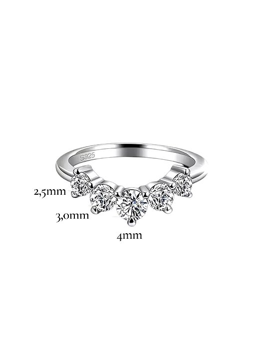 Anel Aparador Moissanite Curves Prata925