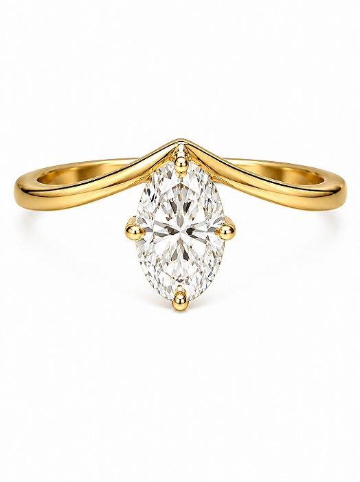Anel Solitário Oval Moissanite 7mm