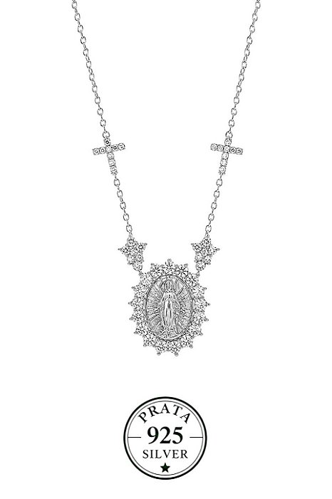 Colar Nossa Senhora Fátima Silver