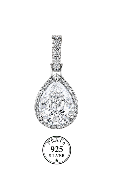 Pingente Gota Cravejada Prata925