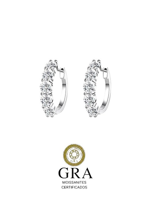 Brinco Argola Moissanite 3,5mm Prata925