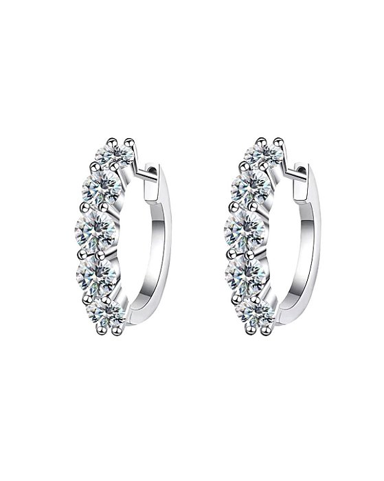 Brinco Argola Moissanite 3,5mm Prata925
