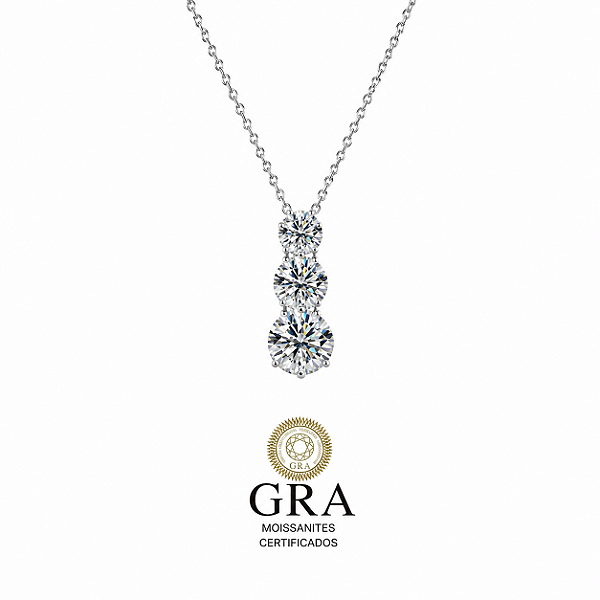 Colar Moissanite Trio Prata925