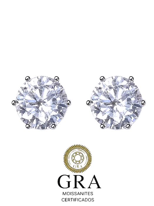 Brinco Moissanite Ball 10mm Prata925
