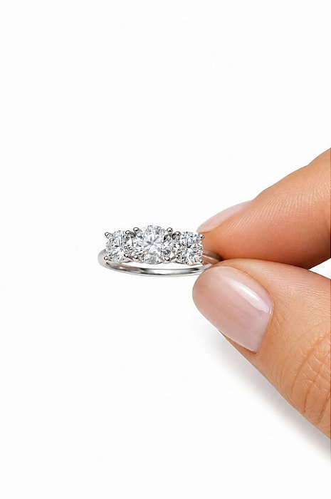 Anel Solitário Trio Moissanite 8mm