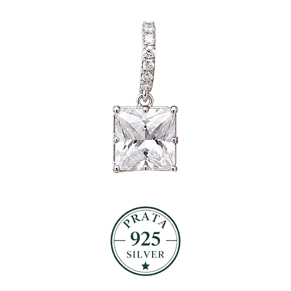 Pingente Crystal Quadradinho Prata925