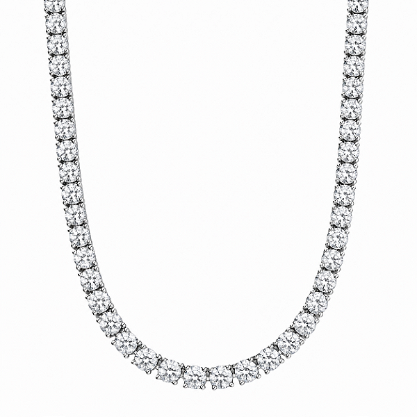 Colar Riviera 40cm Ródio 4garras