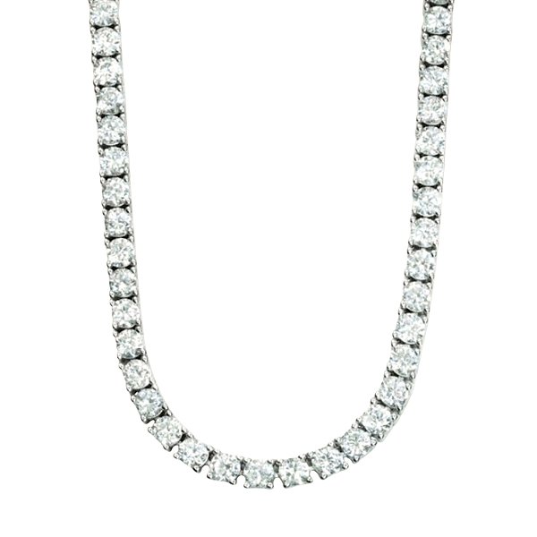 Colar Riviera 40cm Ródio 4garras