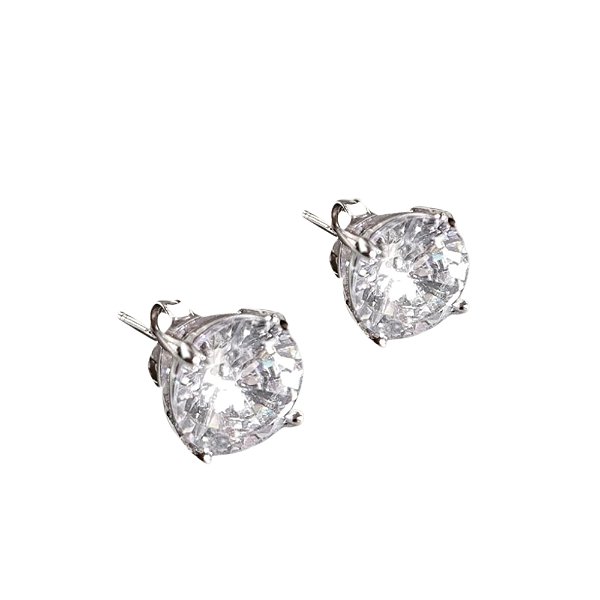 Brinco Prata925 8mm Ponto de Luz