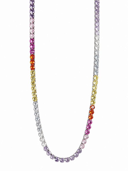 Colar Riviera 40cm 3pontas Rainbow