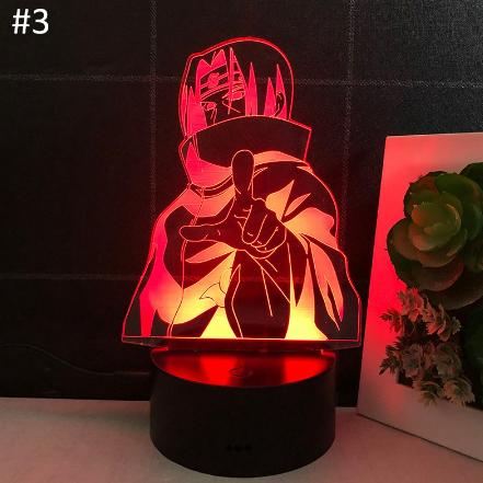 Luminária De Mesa Naruto Uzumaki Team 7 Com Claro Noturna 3D