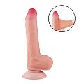 Dildo Super Realístico Dupla Camada - Ventosa - 18,3 X 3,4 cm