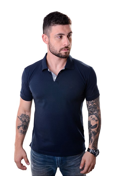 Polo azul marinho masculina Clearance
