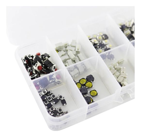 Kit Com 250 Botoes / Interruptores Componentes Eletronicos