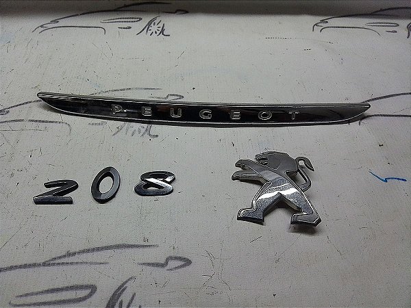 Kit Emblema Tampa Traseira Peugeot 208 14/15 1.6 16v