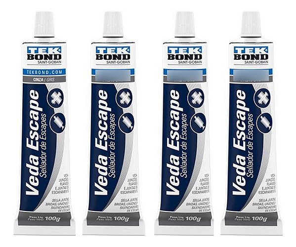 Kit 4 Veda Escape Escapamento Alta Temperatura Tekbond 100g