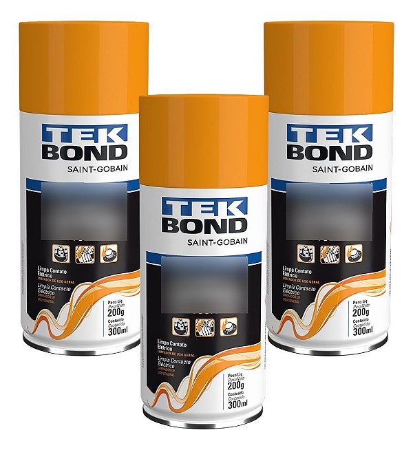 Kit 3 Spray Limpa Contato Elétrico Eletrônico 300ml Tek Bond