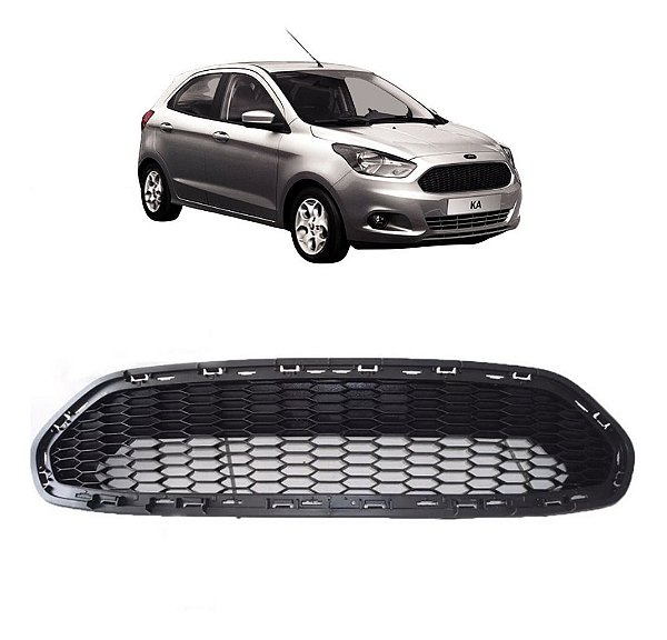 Grade Parachoque Ford Ka 2015 Colmeia Preto Sem Moldura