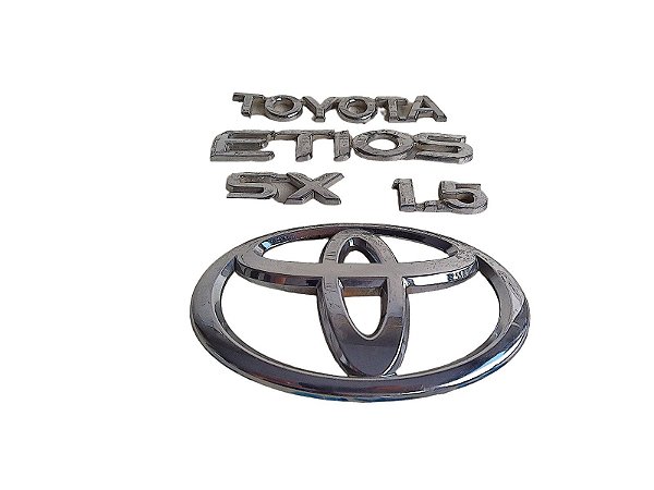 KIT EMBLEMAS TAMPA TRASEIRA TOYOTA ETIOS 1.5 15 16 17