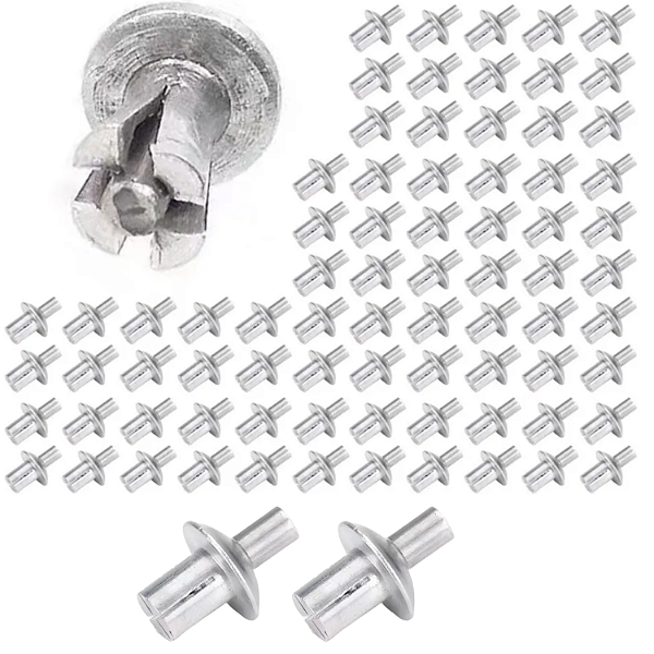 REBITES FIXADORES GRAMPOS EM ALUMINIO 11MM - KIT 100 PEÇAS