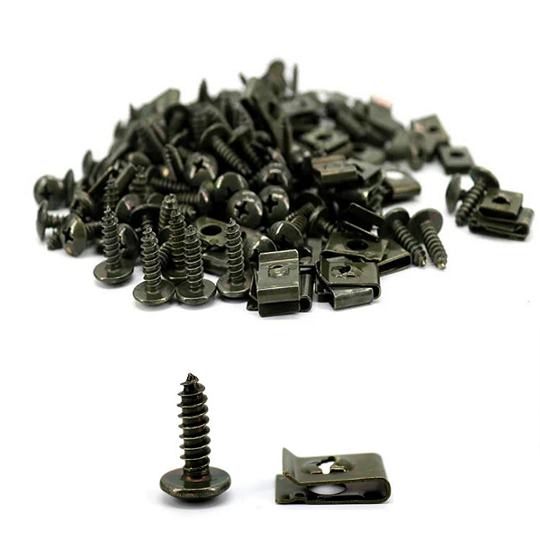 KIT 50 GRAMPOS PRESILHAS E PARAFUSOS  METAL ARRUELA RAPIDA
