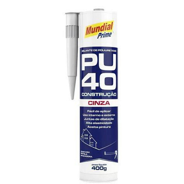 SELANTE PU POLIURETANO MUNDIAL PRIME 400G COR:CINZA