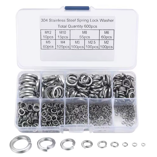 KIT 600 ARRUELAS PRESSAO INOX M2 M2.5 M3 M4 M5 M6 M8 M10 M12