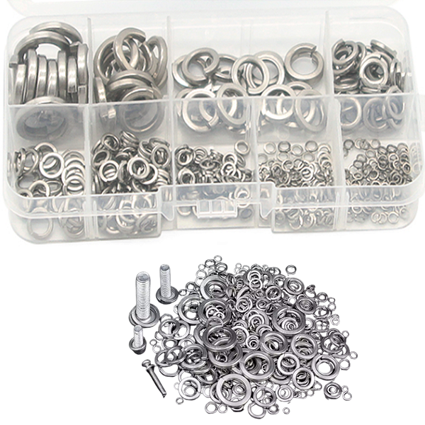 KIT 480 ARRUELAS PRESSAO INOX M2 M2.5 M3 M4 M5 M6 M8 M10 M12