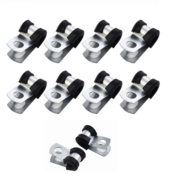 KIT 10 ABRAÇADEIRAS METAL TUBOS FREIO HIDRAULICOS COBRE 3/16