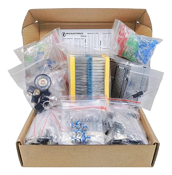 Kit 1900 Pçs Arduino Capacitores Resistores Led Transistores