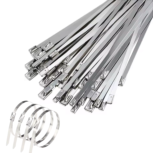 KIT 100 ABRAÇADEIRAS INOX METAL METALICA ZIP TIE 4,6MMX300MM