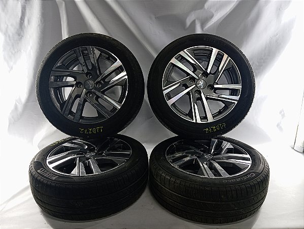 JOGO RODA PNEU 195/55/16 MEIA VIDA COMPLETO PEUGEOT 208 2022