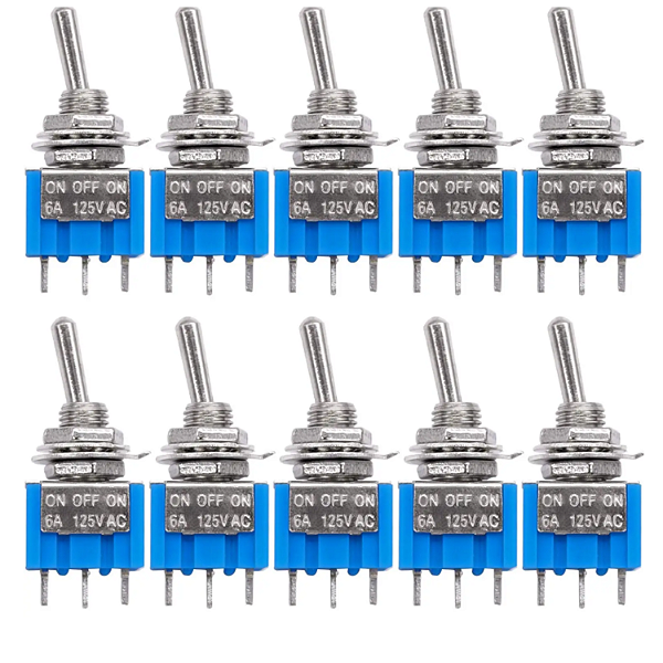 10 INTERRUPTOR ON OFF ON 3 PINOS MTS-103 ac 125v/6a 250v/3a
