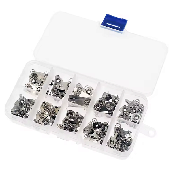 KIT PLACAS CONTATO MOLA REPARO BATERIA PILHAS AAA AA 10 MOD.