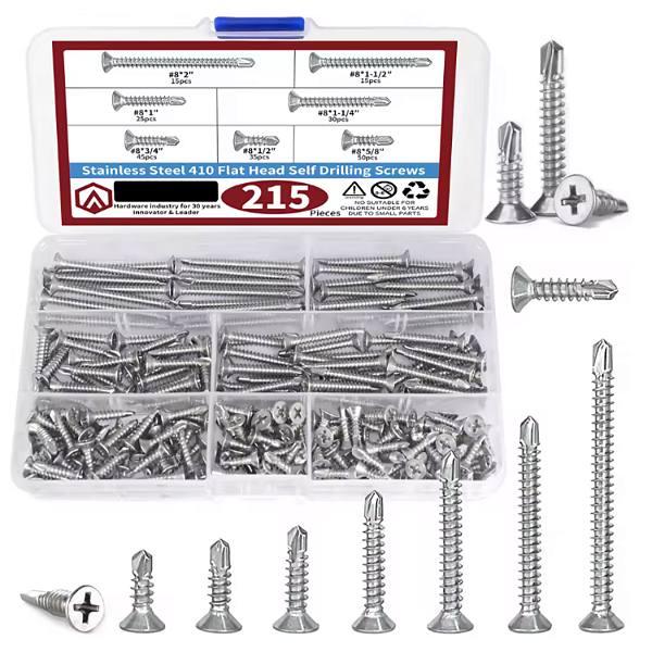 KIT 215 PARAFUSOS PHILIPS CHATA PLANA INOX AUTO BROCANTE