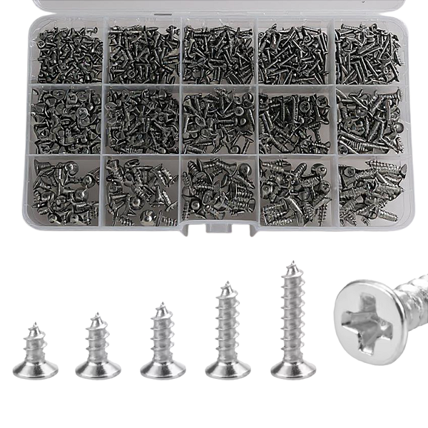 KIT 950 PARAFUSOS PHILIPS CABEÇA CHATA PLANA INOX M2 M3 M4