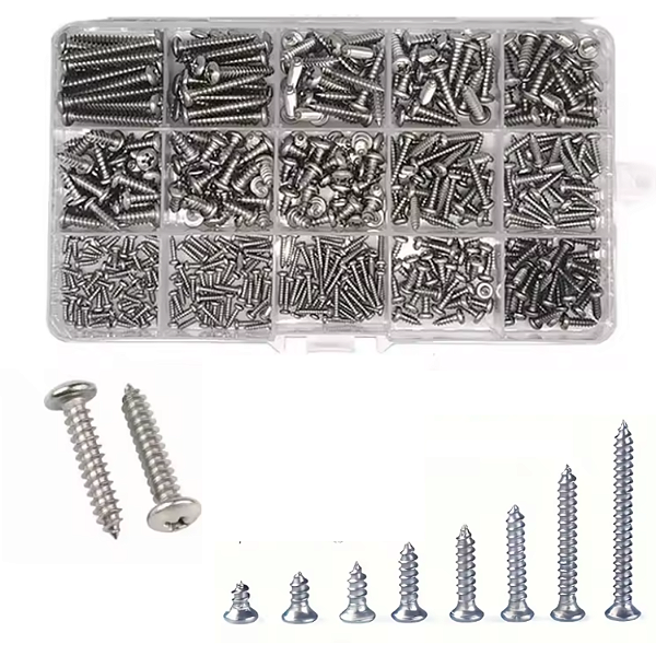 KIT 460 PARAFUSOS PHILIPS AUTOBROCANTES INOX M2 / M3 / M4